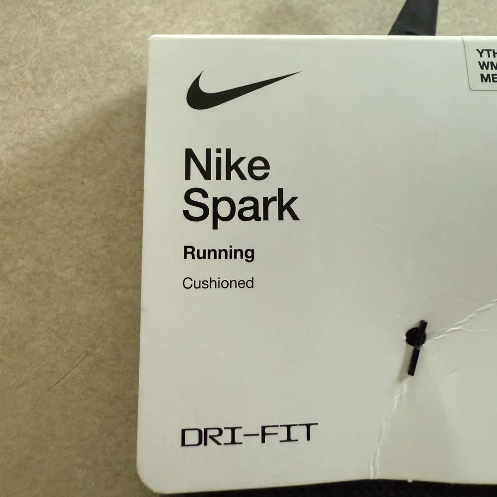 Nike Spark Cushioned Crew Running Socks Black Men’s Sz 6-7.5 Womens Sz 7.5-9 NWT